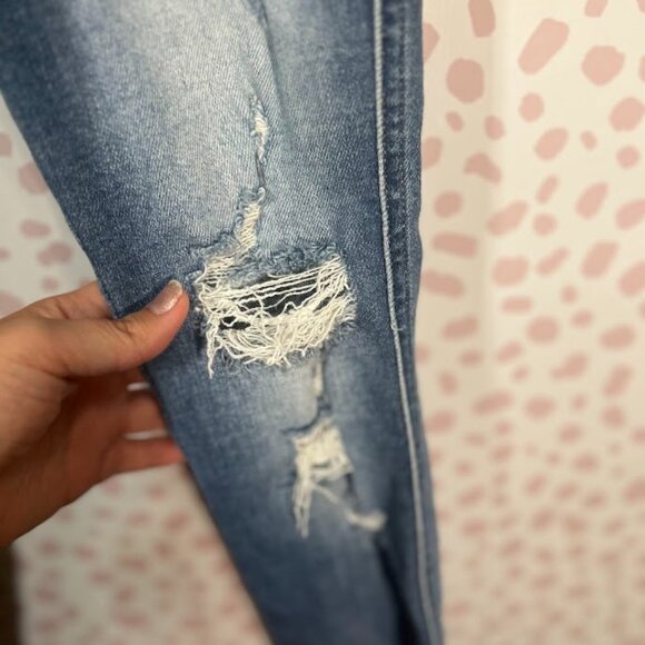 Flying Monkey Women’s Jeans 24 Waist Mid Rise‎ Ankle Skinny Distressed Raw Hem 0 - Picture 9 of 10